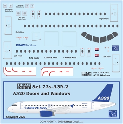 1:72 Airbus A.320 Door, Window and Windshield Set