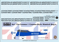 1:72 Cessna Slanted Registrations