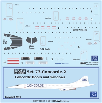 1:72 BAC Sud Concorde Doors, Windows and Details