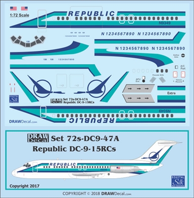 1:72 Republic Airlines Douglas DC-9-15RC