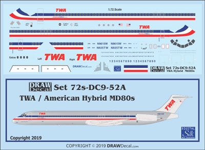1:72 Trans World Airlines (American Airlines hybrid cs) McDD MD80