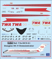 1:72 Douglas Demonstrator' / TWA (twin globe cs) Douglas DC-9-10