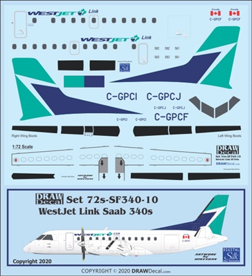 1:72 WestJet Air Link Saab 340B