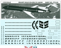 1:100 Braniff International (pastel cs) Boeing 727-100 / -200