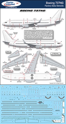 1:144 Boeing 737NG (-600 / -700 / -800 / -900) Factory Stencils