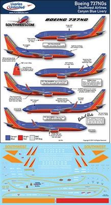 1:144 Southwest Airlines (Canyon Blue cs) Boeing 737NG (-700 / -800)