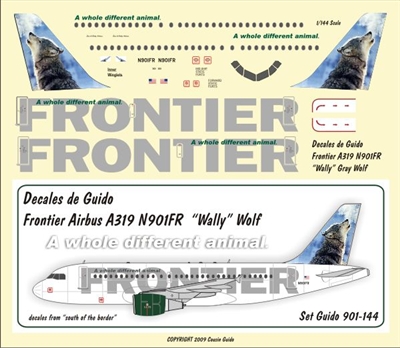 1:144 Frontier Airbus A.319 N901FR 'Wally' the Wolf