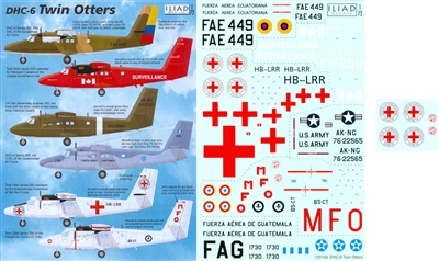 1:72 DHC-6 Twin Otters - Ecuadorian Air Force, Transport Canada Surveillance, US Army, Guatemalan Air Force, International Red Cross, French Air Force