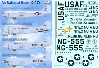 1:72 Air National Guard Douglas C.47 - Puerto Rico ANG, Virginia ANG, Nebraska ANG, New Mexico ANG