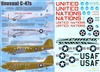 1:72 Unusual Douglas C.47 - United Nations Canada, USAF / Carco Air Service,  USAAF / Northeast Airlines,  USAF / Military Air Attache:  American Legation, Wellington