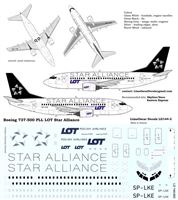 1:144 LOT Polish Star Alliance' Boeing 737-500