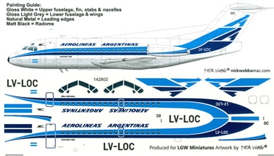 1:144 Aerolineas Argentinas F.28-1000