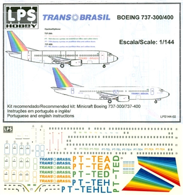 1:144 Trans Brasil (80's cs) Boeing 737-300/-400