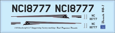 1:48 Beechcraft G-17 Staggerwing Factory Markings