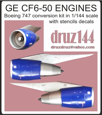 1:144 General Electric CF6-50 Engines (4) for Boeing 747-100/200/300