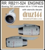 1:144 Rolls-Royce RB211-524 Engines (2), Boeing 767-300