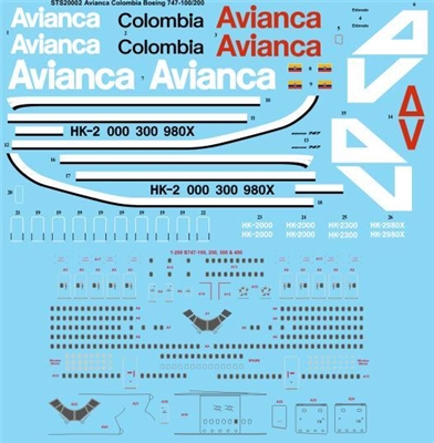 1:200 Avianca Columbia Boeing 747-200B