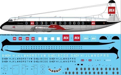 1:144 BEA (Red Square cs) Vickers Viscount 800