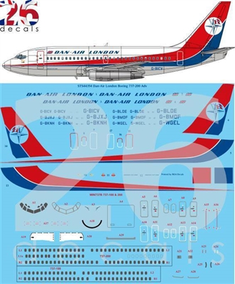 1:144 Dan Air London Boeing 737-200