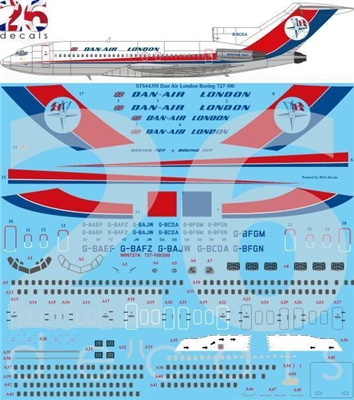 1:144 Dan Air London Boeing 727-100