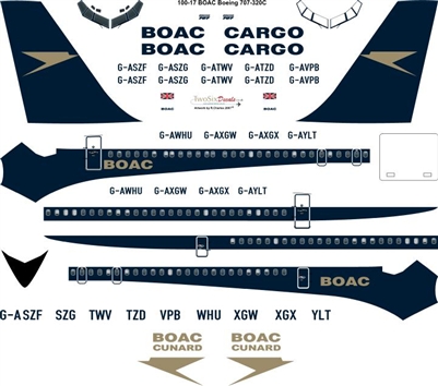 1:100 BOAC Cunard Cargo Boeing 707-320C