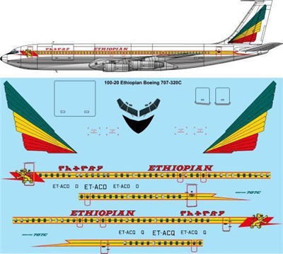 1:100 Ethiopian Airlines Boeing 707-320C
