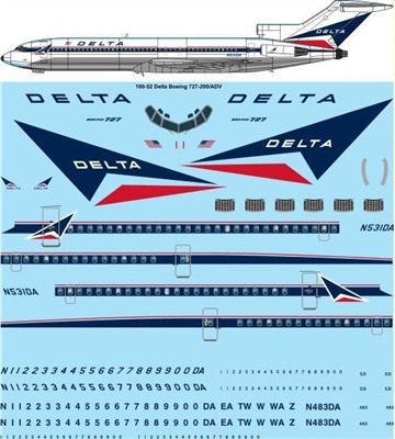 1:100 Delta Airlines Boeing 727-200