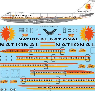 1:100 National Airlines Boeing 747-135