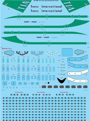 1:144 Trans International Airlines (later) Douglas DC-8-63CF