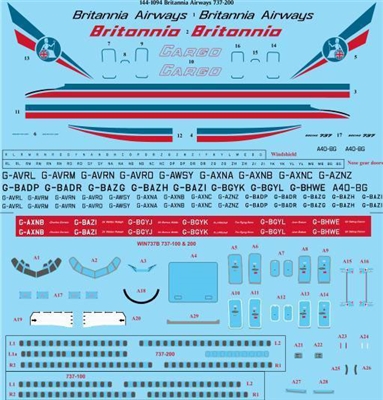 1:144 Britannia Airways (1980's cs) Boeing 737-200