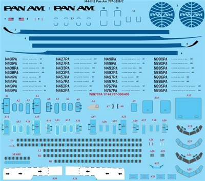 1:144 Pan Am (later cs) Boeing 707-320B/C