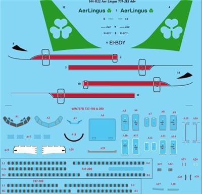 1:144 Aer Lingus (hybrid cs) Boeing 737-200