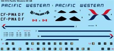 1:144 Pacific Western Airlines DC-6B