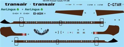 1:144 Transair Canada Boeing 737-200