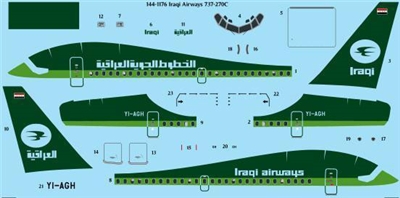 1:144 Iraqi Airways Boeing 737-270C