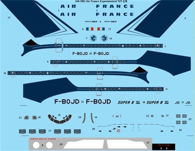 1:144 Air France (experimental cs) Boeing 727-200