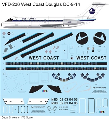 1:120 West Coast Airlines (delivery cs) Douglas DC-9-14