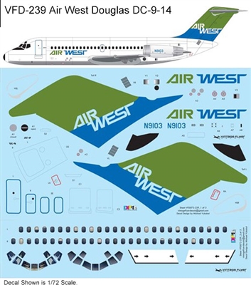 1:120 Air West (green/blue cs) Douglas DC-9-14