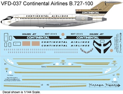 1:125 Continental 'Golden Jet' Boeing 727-100