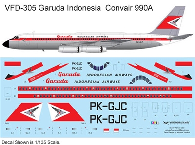 1:135 Garuda Indonesia Convair 990