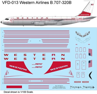 1:144 Western Airlines Boeing 707-320B