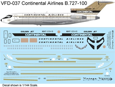 1:144 Continental 'Golden Jet' Boeing 727-100