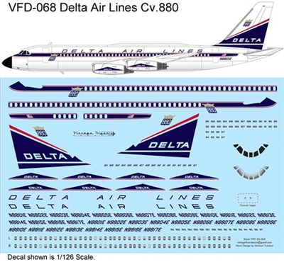 1:144 Delta Airlines (delivery cs) Convair 880 (EE Kit)