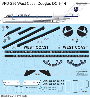 1:144 West Coast Airlines (delivery cs) Douglas DC-9-14