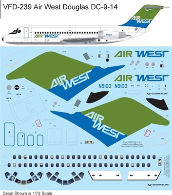 1:144 Air West (green/blue cs) Douglas DC-9-14