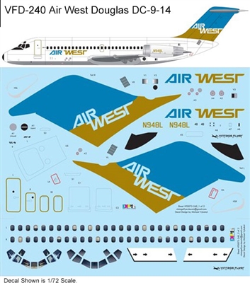 1:144 Air West (blue/mustard cs) Douglas DC-9-14