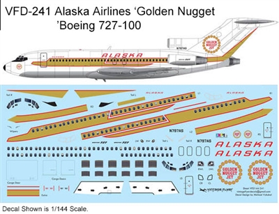 1:144 Alaska Airlines  ('Golden Nugget' cs) Boeing 727-100