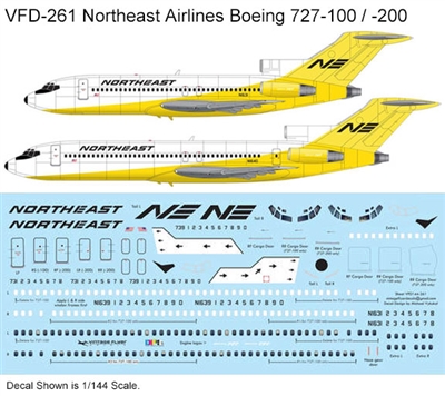 1:144 Northeast ('Yellowbird' cs) Boeing 727-100 / -200