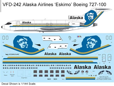 1:72 Alaska Airlines (blue 'Eskimo' cs) Boeing 727-100