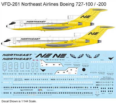 1:72 Northeast ('Yellowbird' cs) Boeing 727-100 / -200